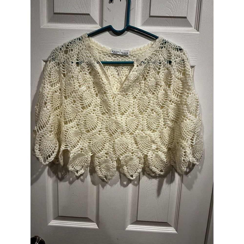 White House‎ Black Market Acrylic/Mohair Crochet Shawl Cape
